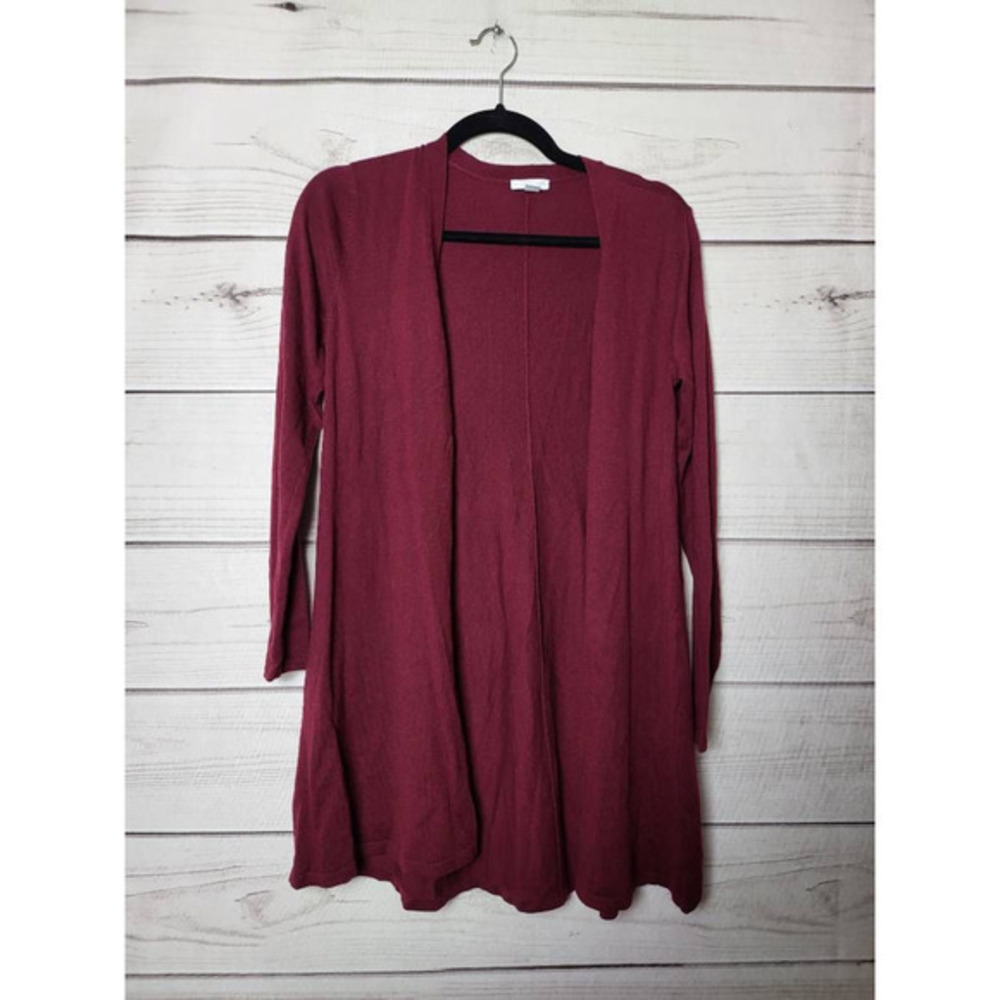 J. Jill Womens Cardigan Sweater Red Long Sleeve Open Front‎ Neckline Solid XS